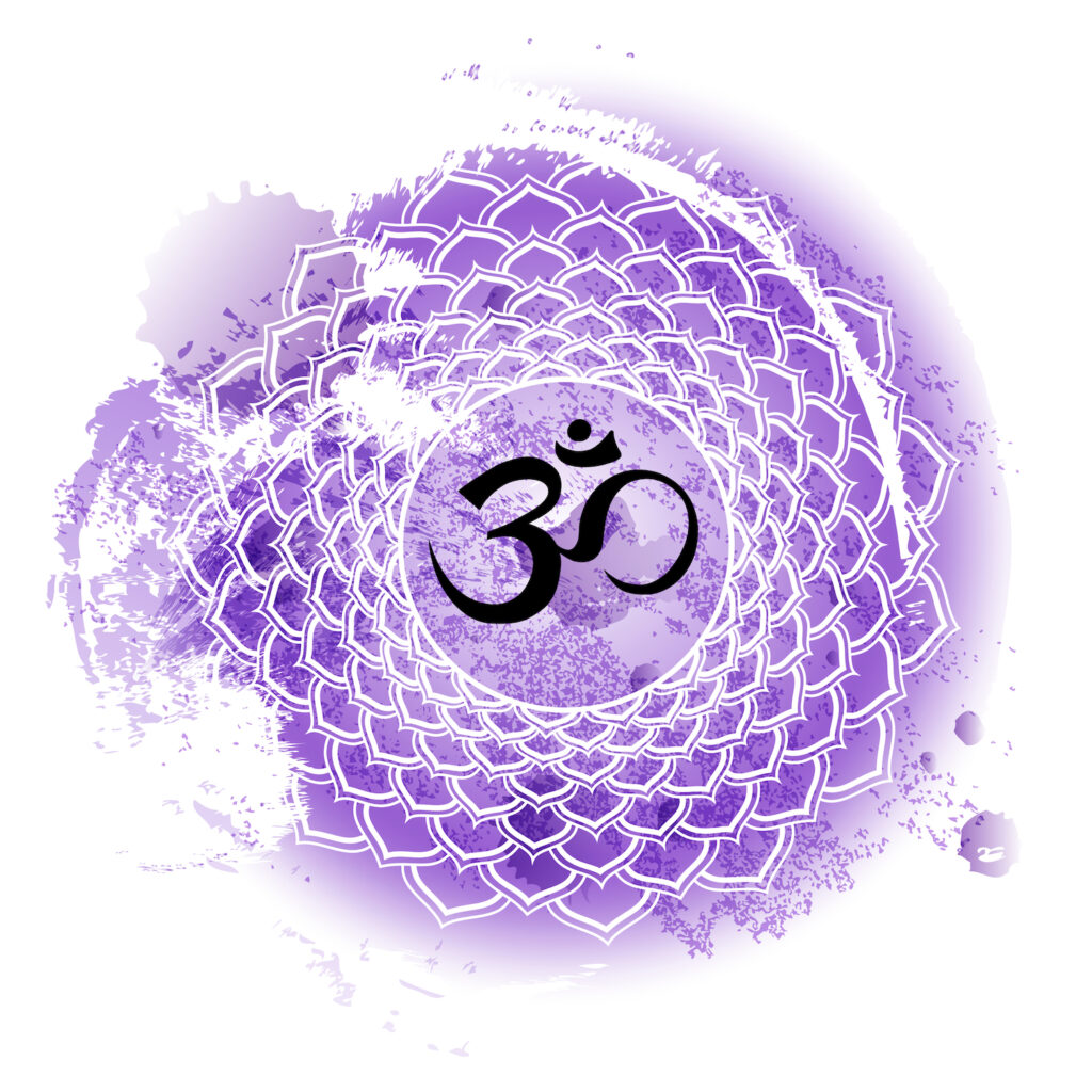 seventh crown chakra Sahasrara on purple
